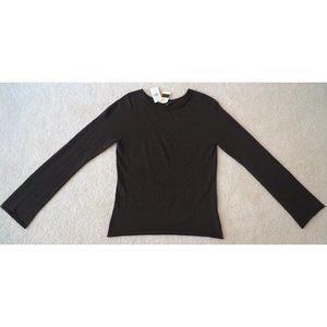 NEW $68 Banana Republic Women’s Brown Knit Pullover Light Sweater Top Large NWT